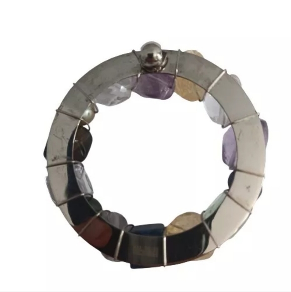 Tracey Mayer Genuine Gemstones Crystals Pearls Pendant Sterling Silver Jewelry - Picture 3 of 4